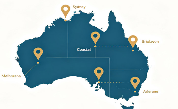Australia Service Locations Map | Sydney, Gold Coast, Brisbane, Melbourne, Canberra, Adelaide